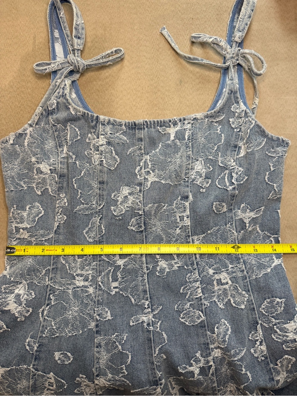En Saison Blue Floral Midi Dress with White Lace Print - Picture 9 of 11